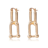 Geometric Lock Clip Statement Earrings